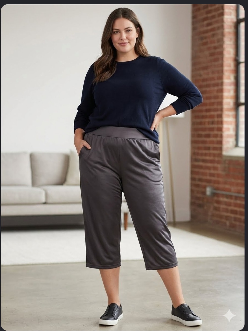 dark gray or charcoal capri pants  5xl